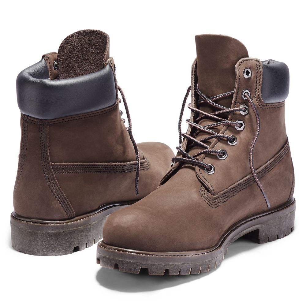 Timberland Μποτες Χιονιού Ανδρικα Καφε - 6-Inch Premium Waterproof - Greece 6192857-RU